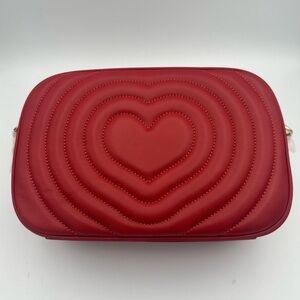Coach Red Heart-Embossed Crossbody Bag